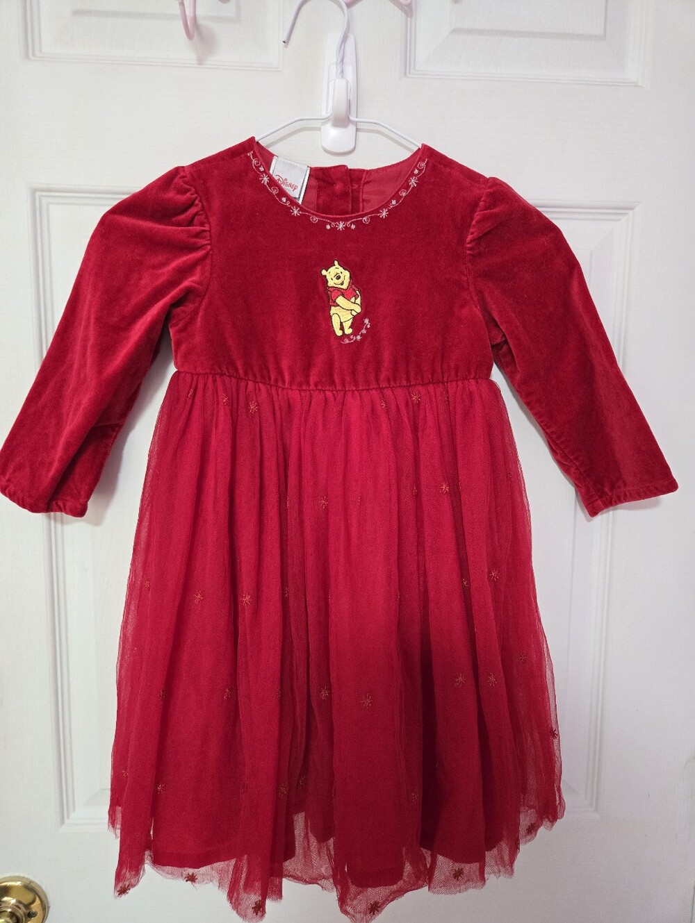 Vintage Disney Red Velvet & Tulle Winnie the Pooh Dress